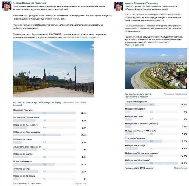 Жители Татарстана предложили более 300 вариантов названий новой набережной в Казани