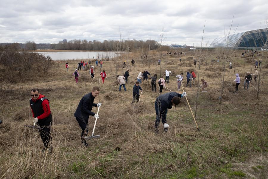 В общегородском субботнике Казани приняли участие более 60 тысяч горожан
