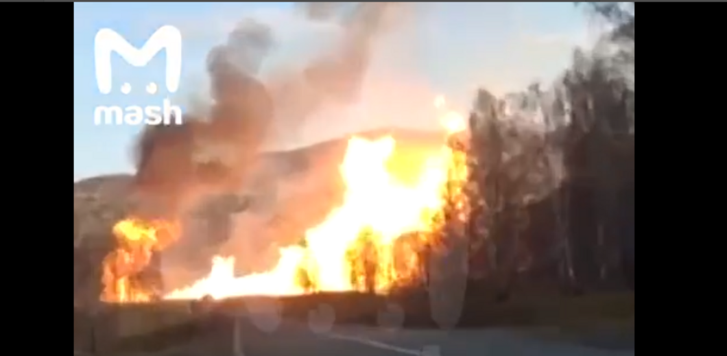 В Башкирии после разгерметизации загорелся газовый трубопровод