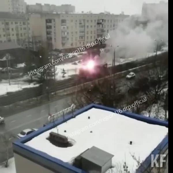 «Метроэлектротранс» рассказал, отчего на этот раз загорелся трамвай в Казани