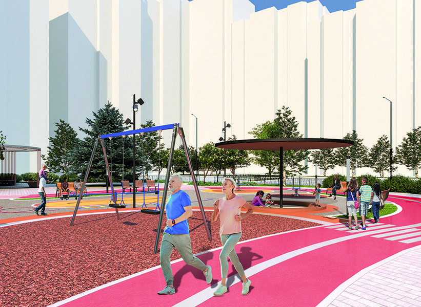 На месте обрушившейся парковки на проспекте Универсиады в Казани благоустраивают спортивный двор