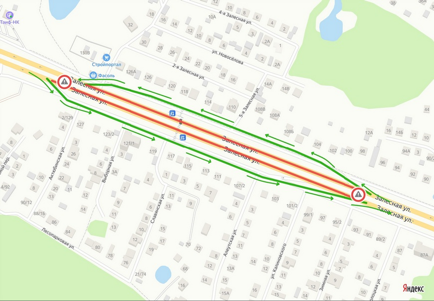 На год в Казани ограничат движение по улице Залесной
