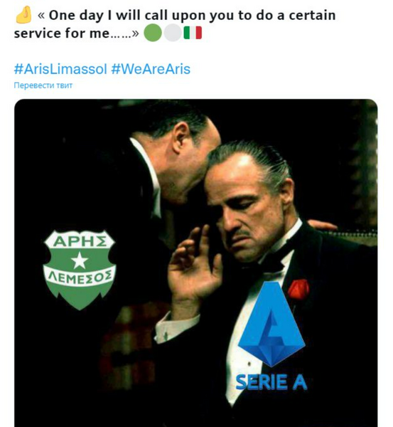 «Арис» представил Кокорина мемом из фильма «Крестный отец»