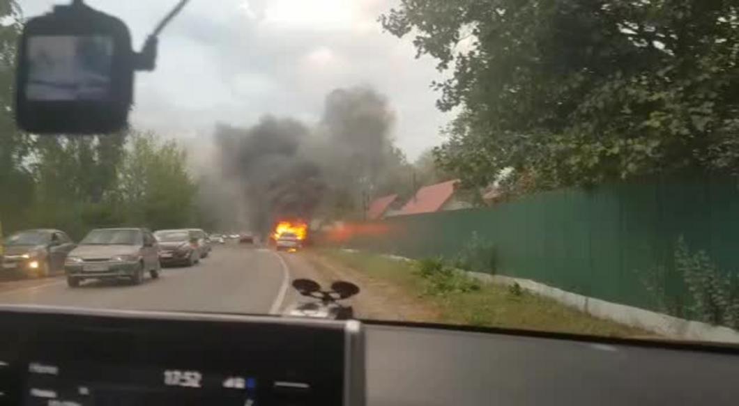 Под Нижнекамском недалеко от Майдана сгорела легковушка