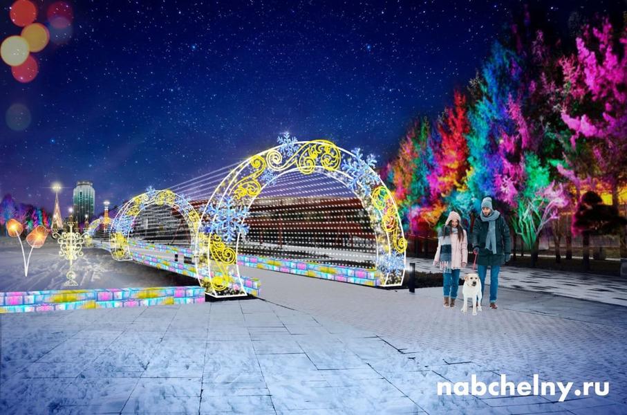 Стало известно, как украсят челнинскую площадь «Азатлык» к Новому году