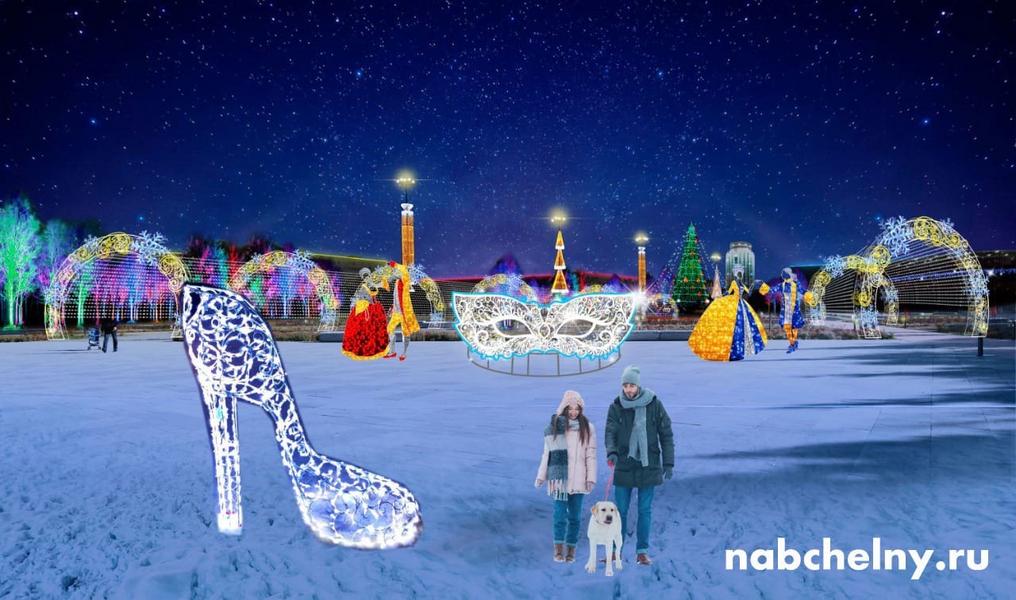 Стало известно, как украсят челнинскую площадь «Азатлык» к Новому году