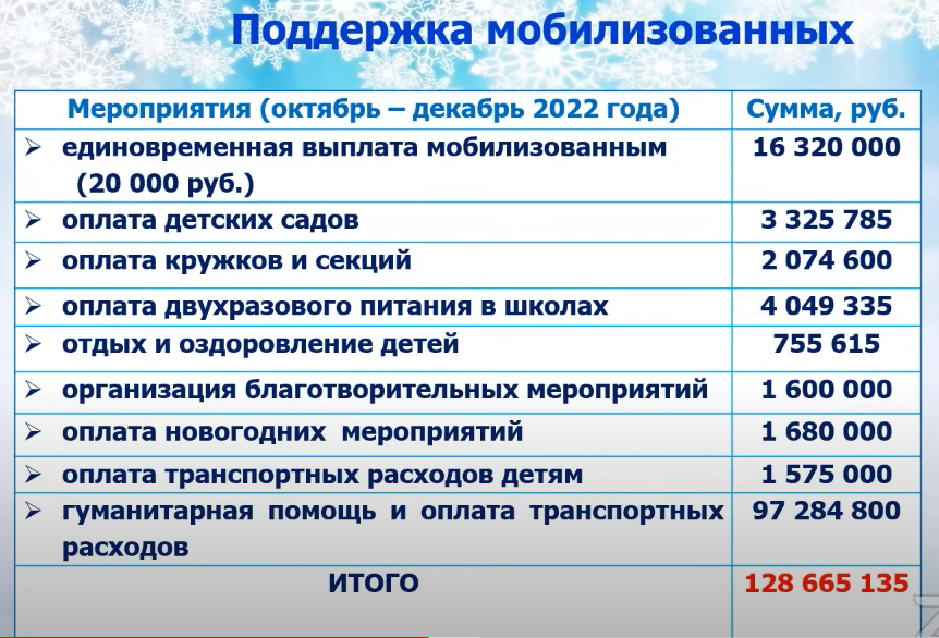 Челны на поддержку мобилизованных за три месяца выделили больше 128 млн рублей