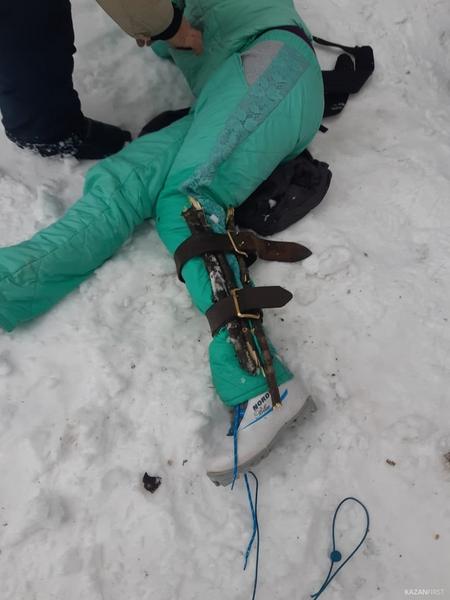 В Казани спасли сломавшую ногу лыжницу