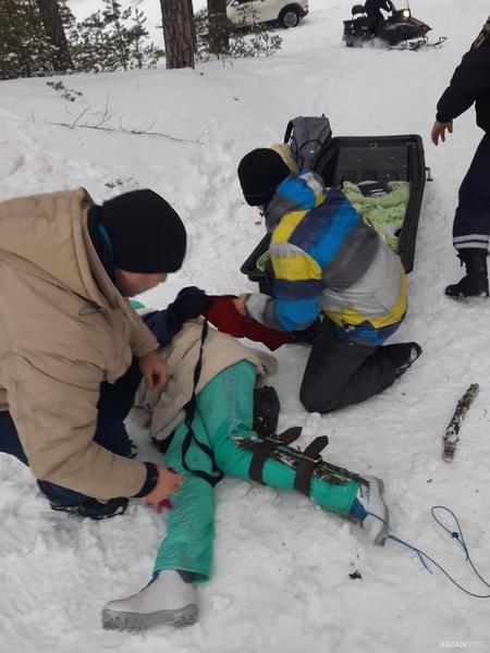 В Казани спасли сломавшую ногу лыжницу