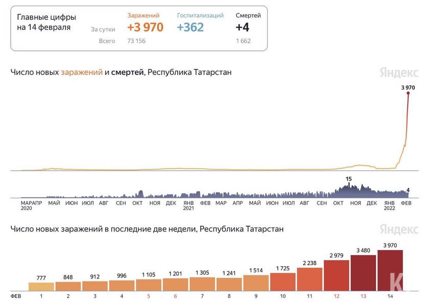 С диагнозом «ковид» в Татарстане госпитализировали 389 человек