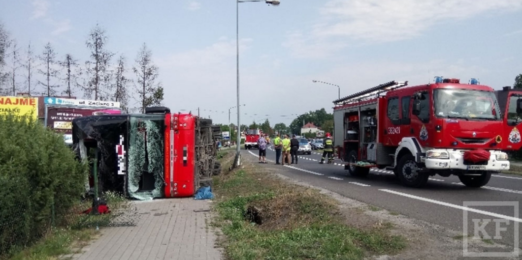 В Польше перевернулся автобус с 85 пассажирами