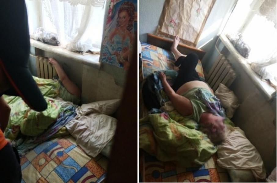 В Казани спасли старушку, застрявшую головой в батарее