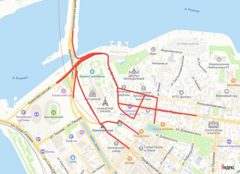 Из-за крестного хода в центре Казани ограничат движение и стоянку транспорта