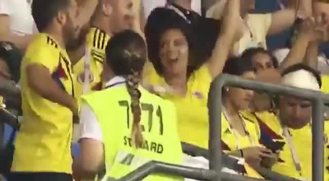 Видео: во время матча Польша - Колумбия врач из Омска сделал предложение любимой