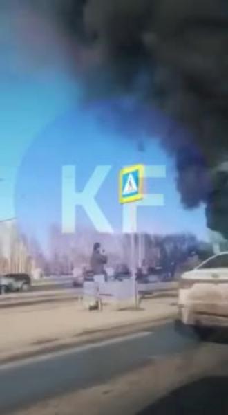 В Казани загорелся трамвай возле парка Победы