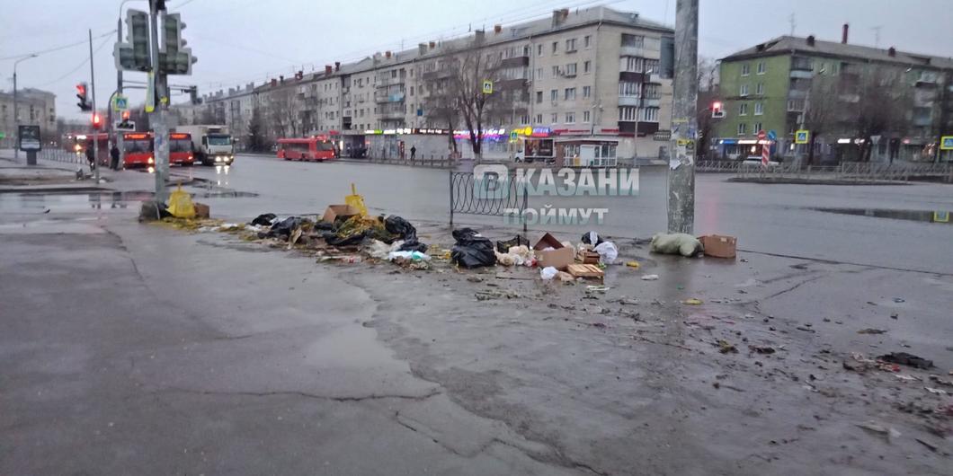 Жители Казани пожаловались на свалку, которую устроили продавцы цветов после 8 марта