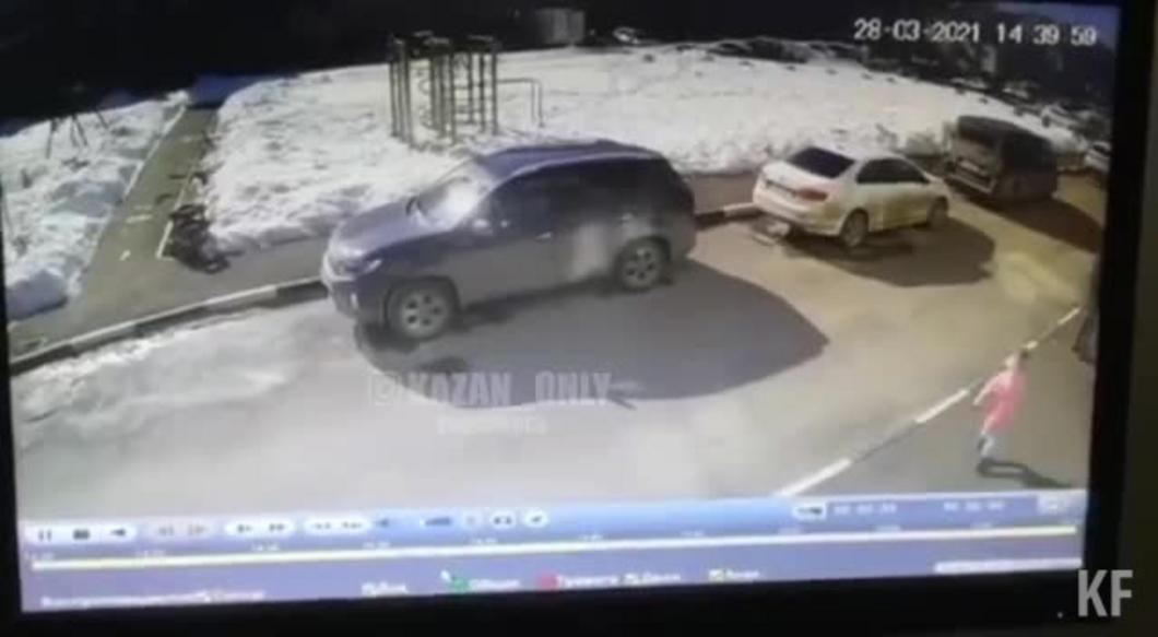 В Казани на видео попала набросившаяся на ребенка свора собак