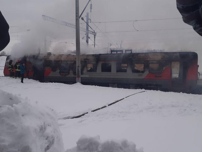 В Уфе загорелся электропоезд