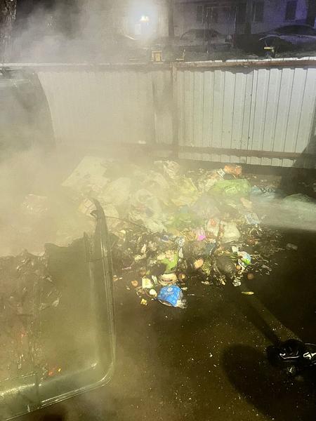 В Нижнекамске ночью неизвестные подожгли мусорный контейнер