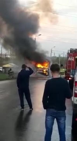 ​В Чистополе полностью выгорел пассажирский автобус