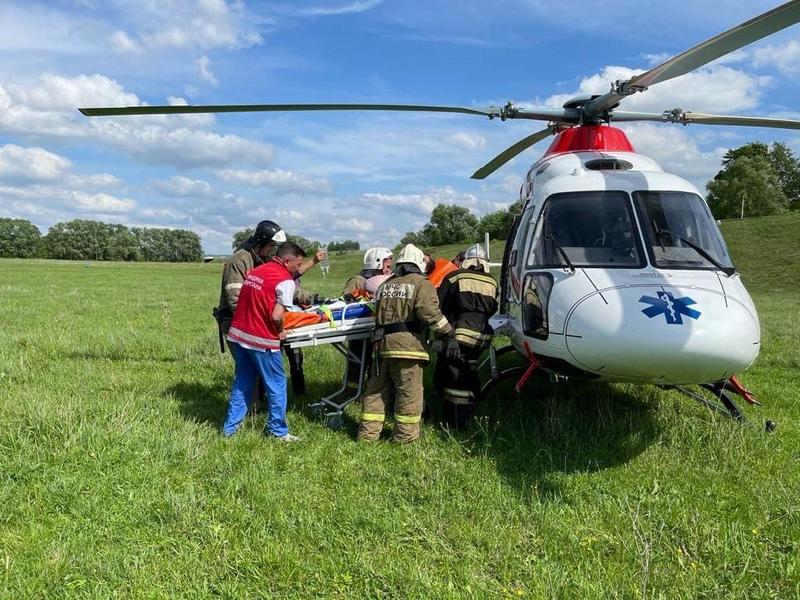 Вертолет санитарной авиации РКБ Татарстана впервые забрал пострадавшего с места ДТП