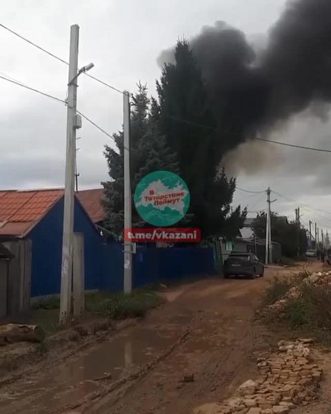 Начался пожар в казанском посёлке Борисково