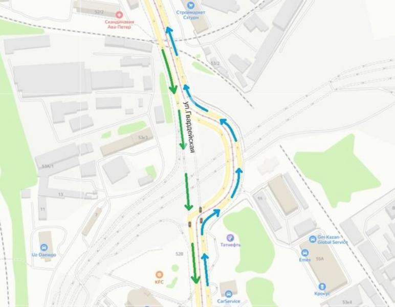 В Казани изменится схема движения по улице Гвардейской В Казани изменится схема движения по улице Гвардейской