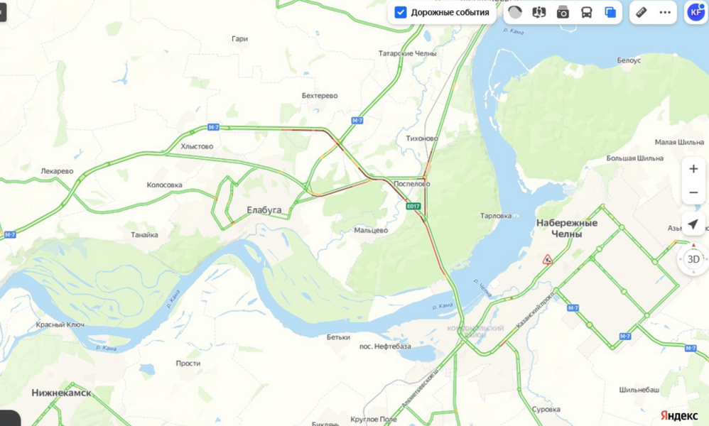 Движение между Елабужским районом и Челнами парализовало на несколько часов Движение между Елабужским районом и Челнами парализовало на несколько часов