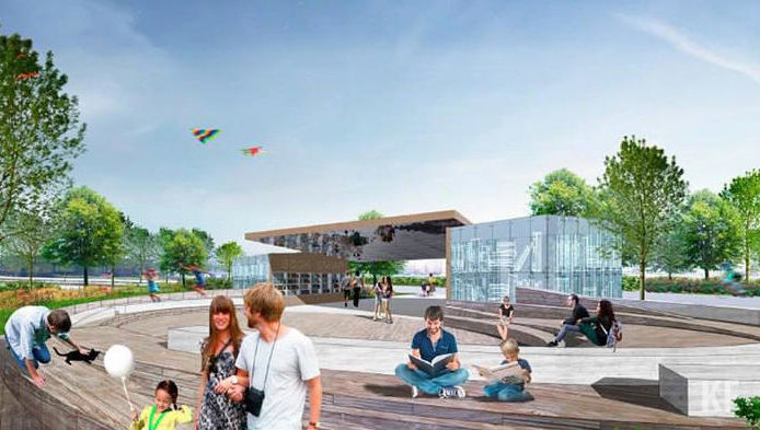 Подземный туалет рассчитан на 45 человек.