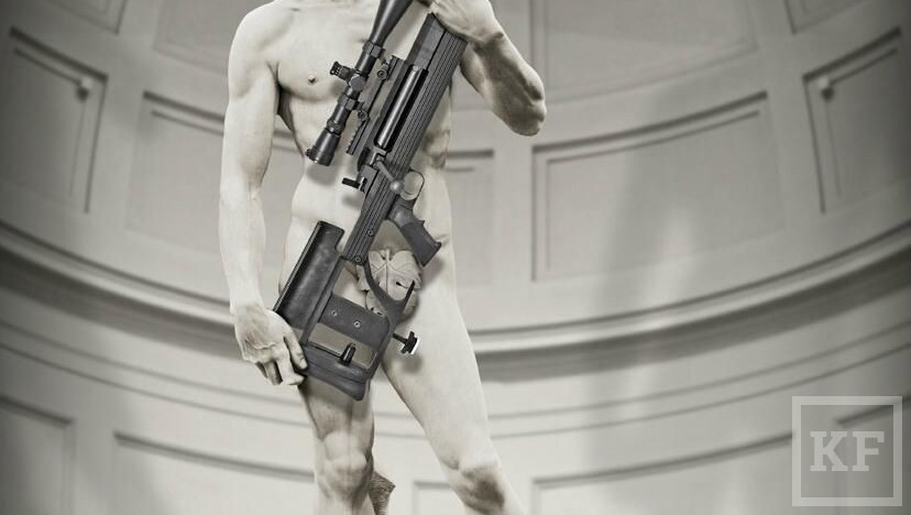 Американская оружейная компания ArmaLite в своей рекламной кампании использовала образ Давида с винтовкой AR-50A1 в руках. Таким образом оружейники хотели представить свою продукцию
