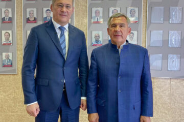 Встреча прошла в рамках рабочей поездки президента Татарстана.