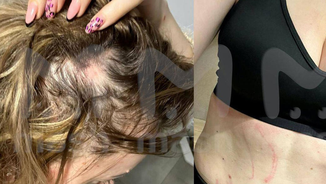 Две девушки не поделили велотренажер.