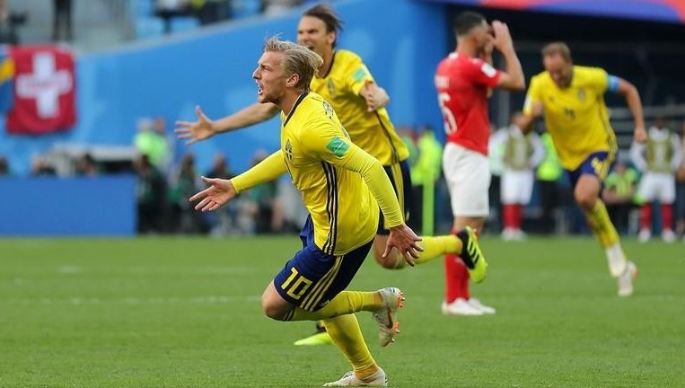 В матче 1/8 финала шведы обыграли швейцарцев и за выход в полуфинал поспорят с победителем пары Колумбия – Англия.