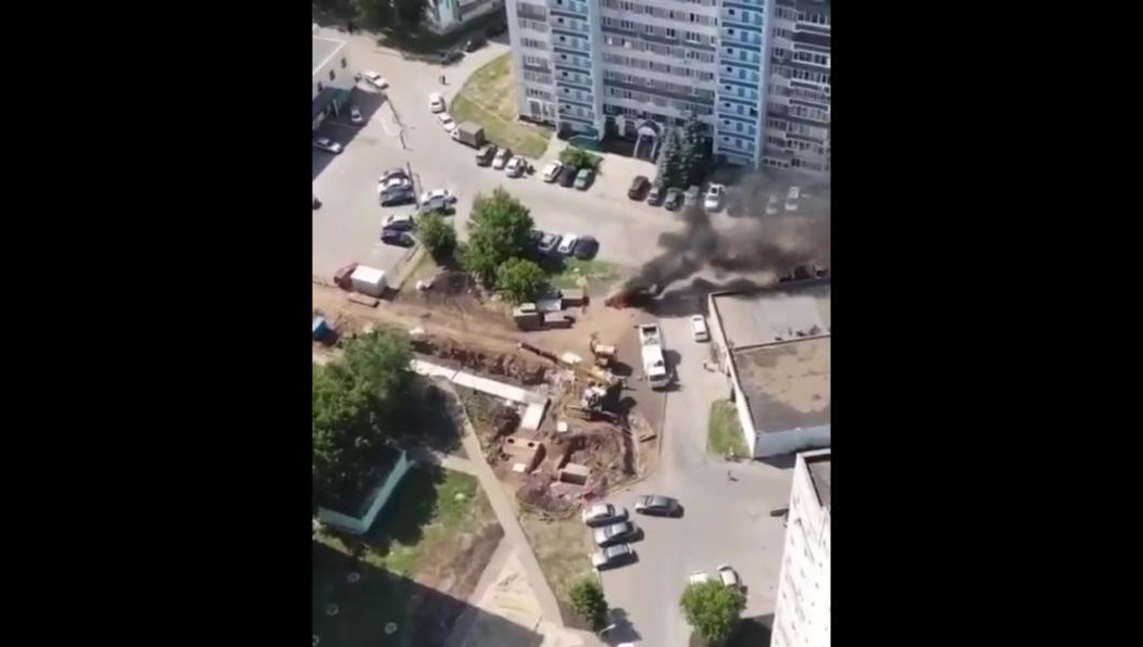 Пожар запечатлели с высоты птичьего полета.