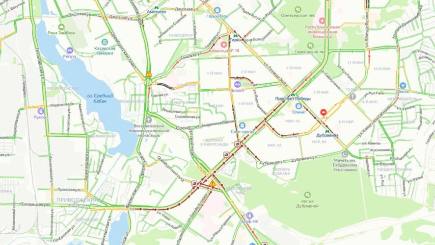 Затор протянулся почти на 6 км.