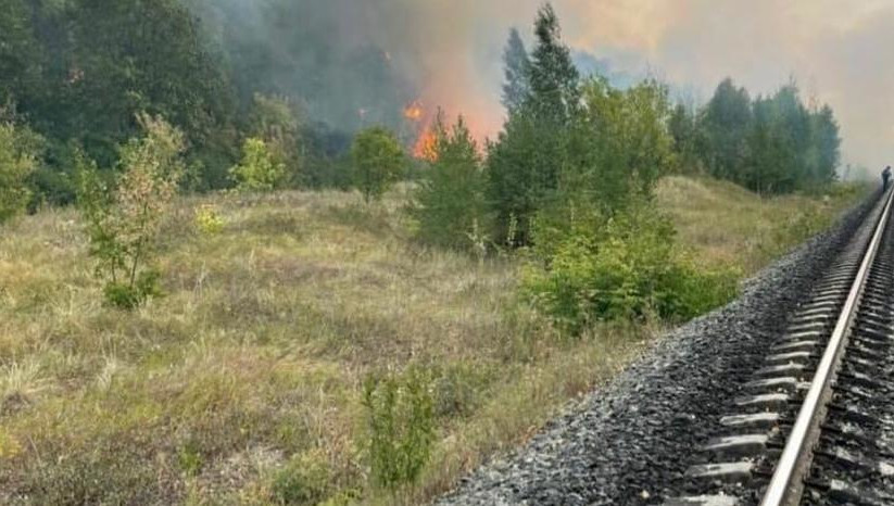На площади три гектара загорелась трава.
