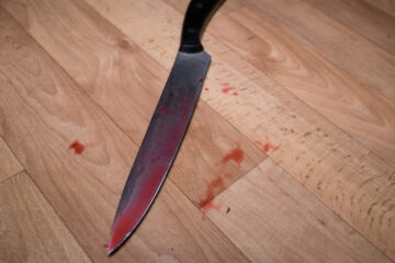 Мужчина толкнул приятельницу и она схватилась за нож.