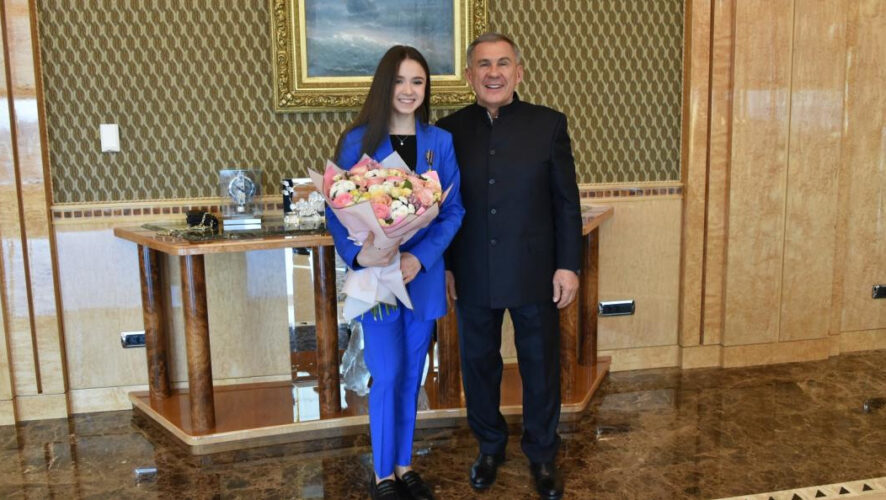 Встреча президента Татарстана с российской фигуристкой прошла сегодня.