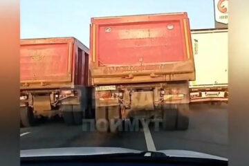 Пробку на трассе М7 после Щербаково в столицу республики создали три грузовика