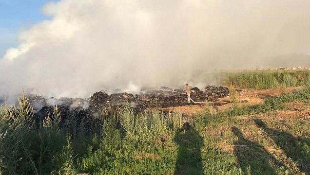 Площадь пожара составляет около 800 квадратных метров.