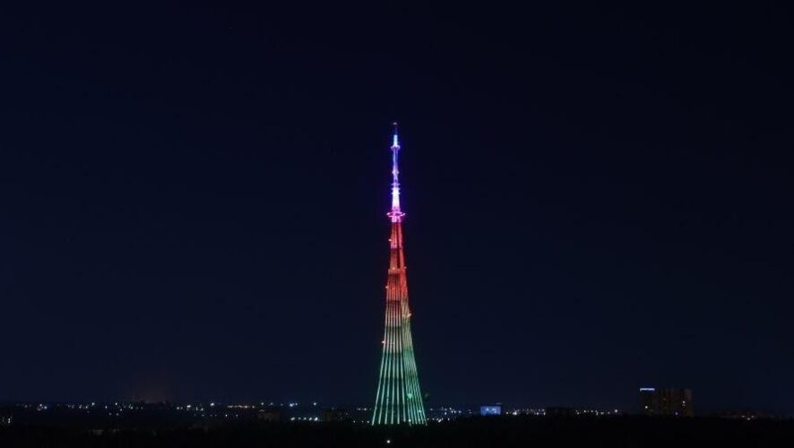 На 96-метровой телевышке в Нижнекамске в связи с общенациональным трауром отключат подсветку
