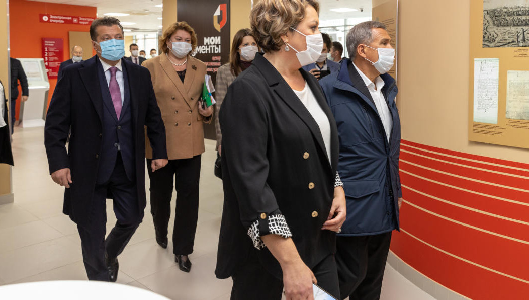 Здание посетили Рустам Минниханов и Ильсур Метшин.