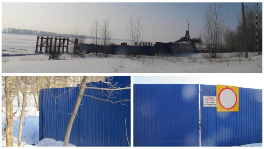 Ограждение обнаружили на территории грузового причала «Алабуга» компании «Проекты и логистика».