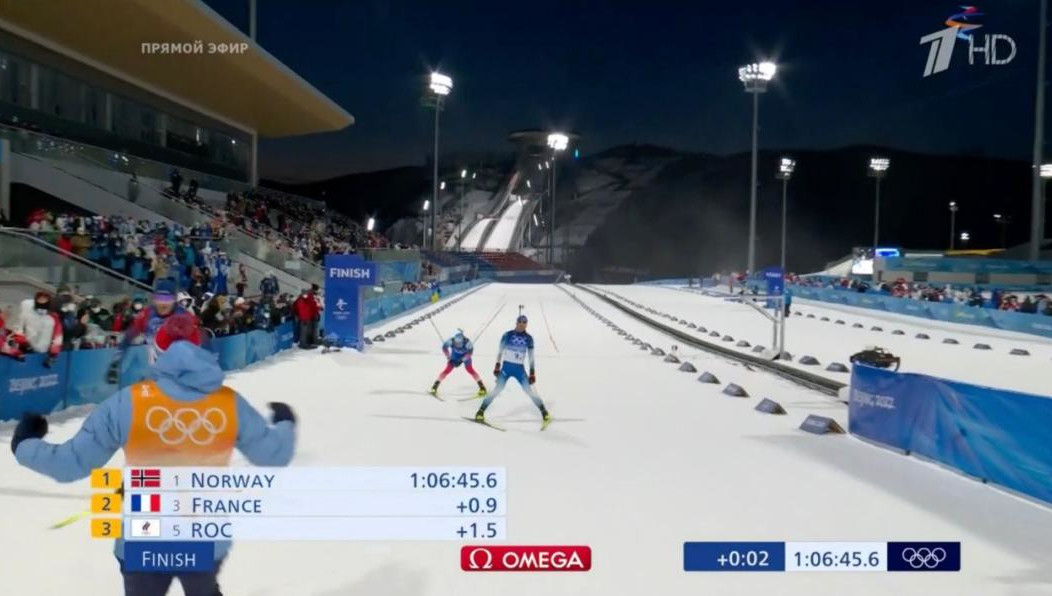 Наша команда отстала от лидера на полторы секунды.