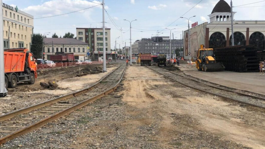На участке будут проводиться работы по переносу трамвайных путей.
