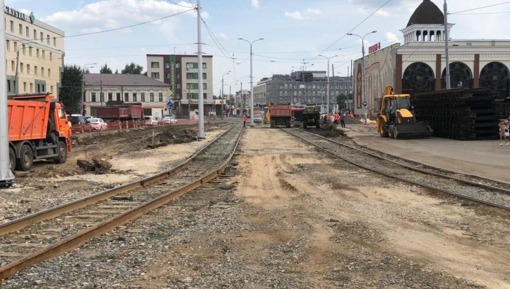 На участке будут проводиться работы по переносу трамвайных путей.