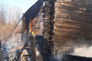 Выгорели частный дом и надворные постройки.