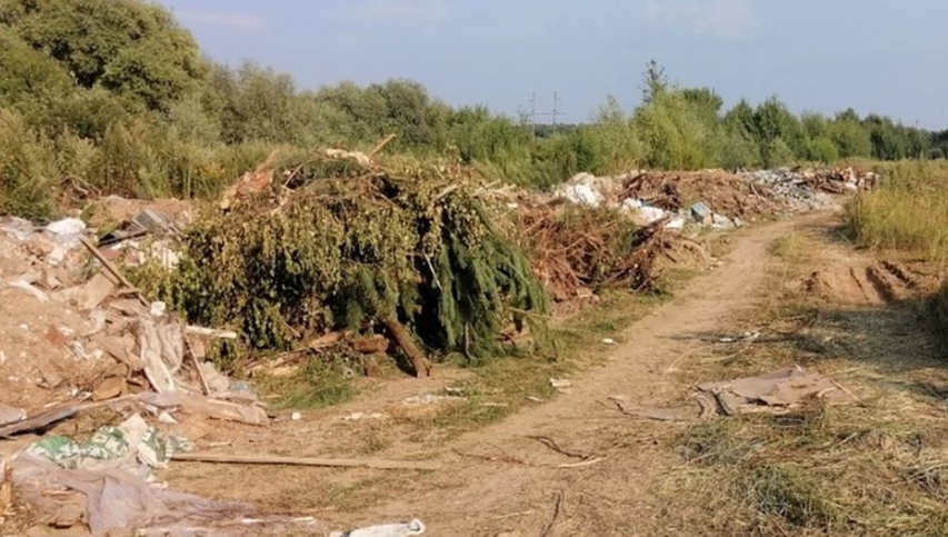 В микрорайоне Самосырово валялись отходы от сноса и разборки зданий.